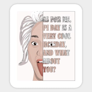 Girl and  Einstein Math Pi Day Sticker